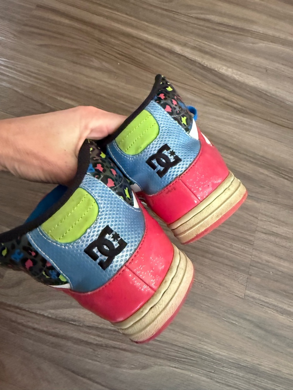 DC Kids High-Top Skate Sneakers in Blue, Pink, Green - Picture 4 of 6